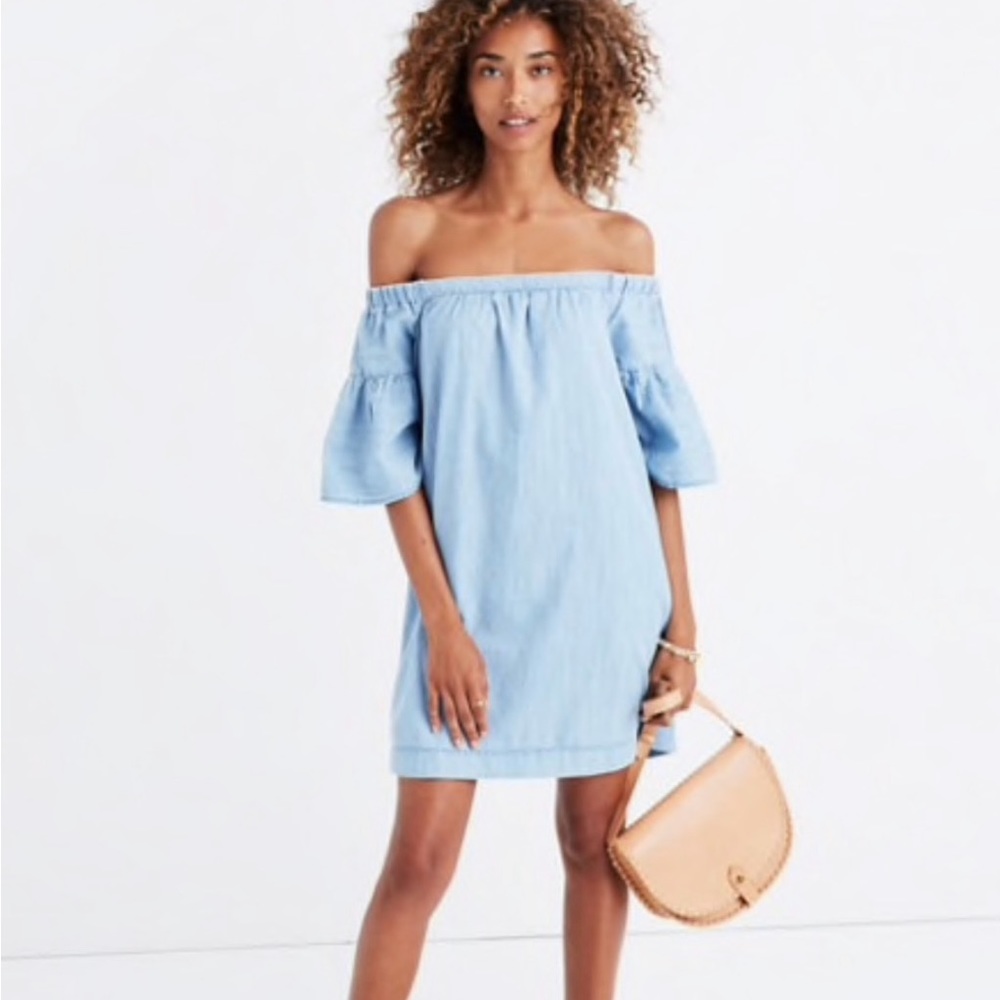 Madewell Denim Azalea Off the Shoulder Dress Size Small